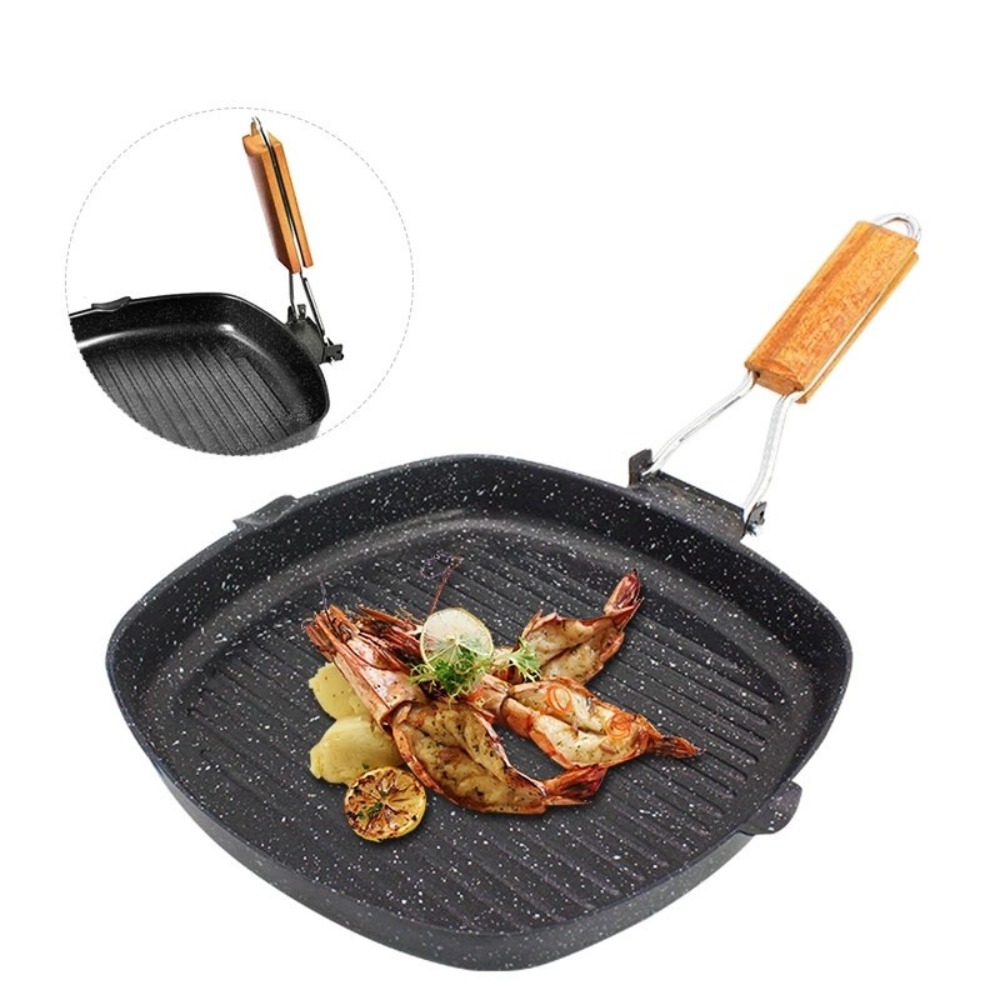 휴대용 수제 주철 팬 논스틱 무코팅 피크닉 그릴 팬 접 - Kitchen Baking Tray Organiser 리뷰 및 가격