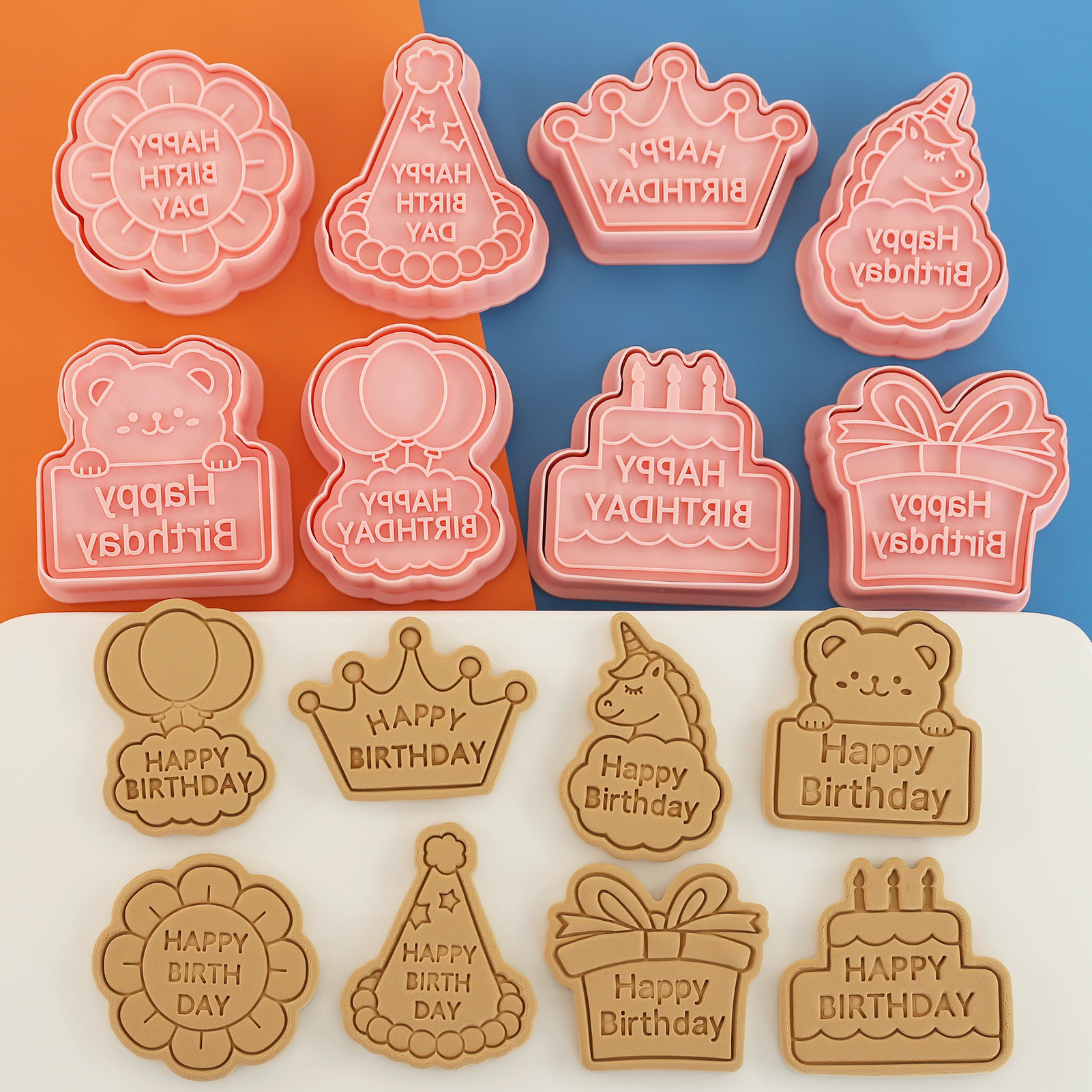 8개 생일 쿠키 커터 세트 (스탬프 포함) 유니콘 비스 - Baking Kitchen Diy 리뷰 및 가격
