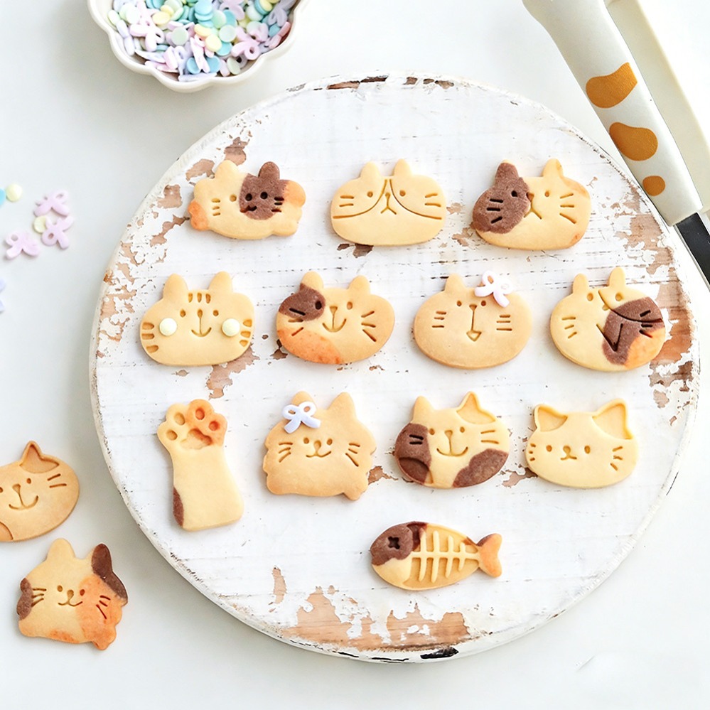 귀여운 새끼 고양이 DIY 스탬프 쿠키 커터 베이킹 몰 - Kitchen Baking Supplies 리뷰 및 가격