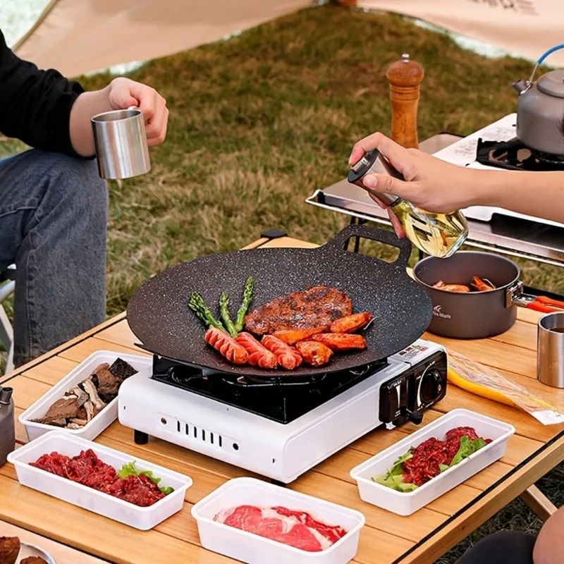 붙지 않는 구이 한국식 바베큐 라운드 팬 주철 더블 핸 - Kitchen Baking Tray Organiser 리뷰 및 가격
