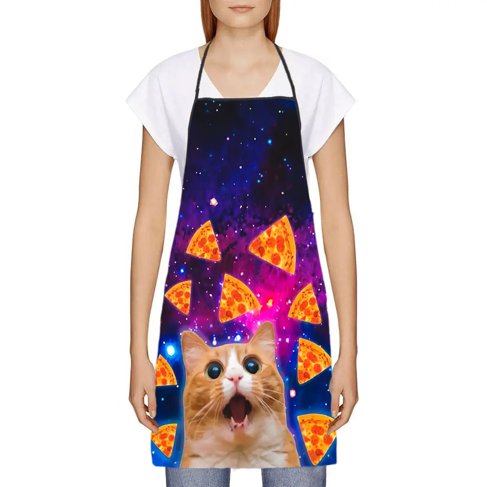 68X95cm 유니섹스 스페이스 피자 고양이 Meme  - Kitchen Baking Cloth 리뷰 및 가격
